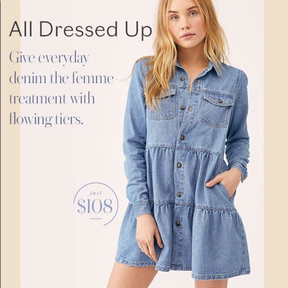 Free People Nicole Denim Shirt Dress